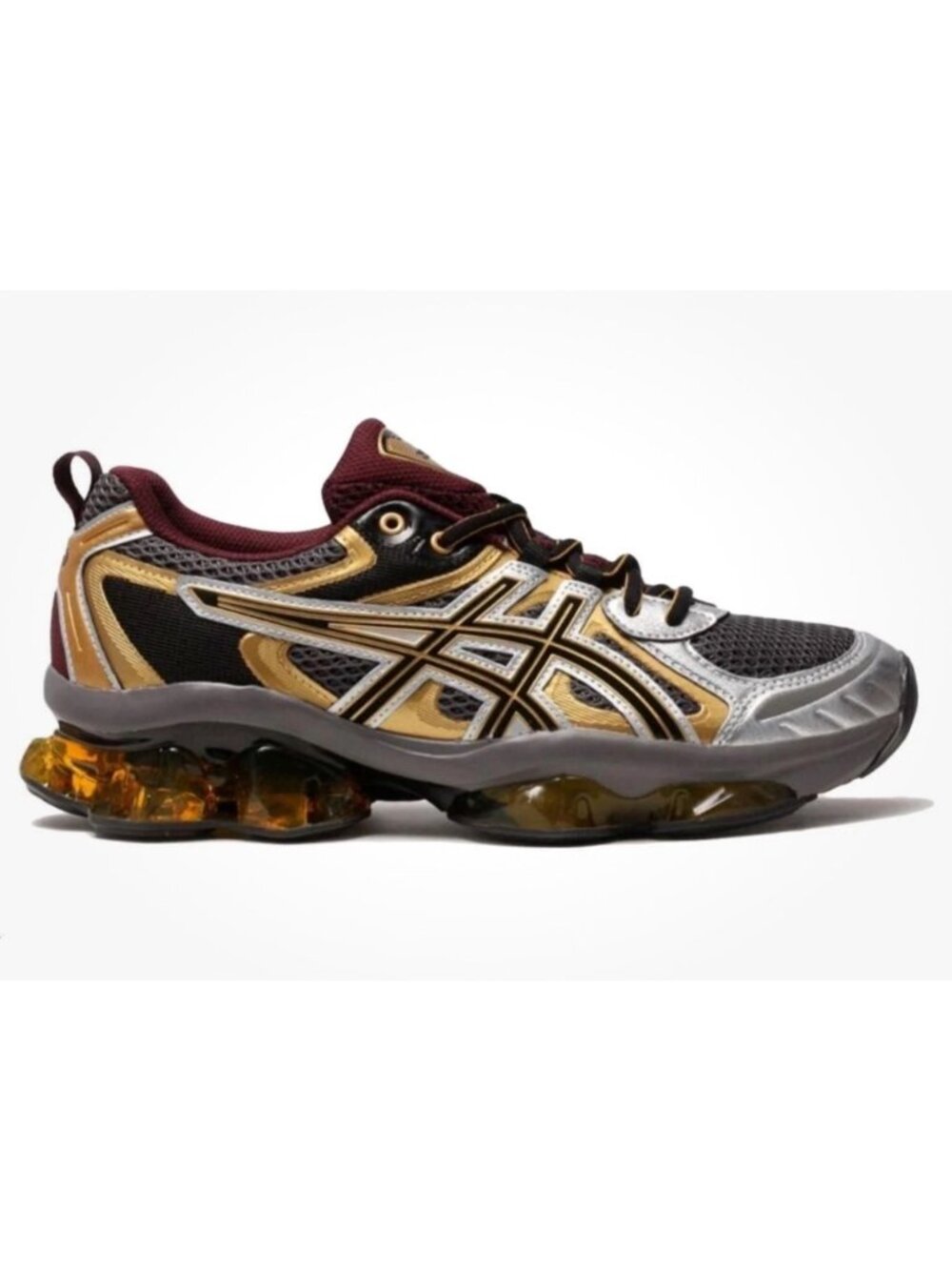 Asics Geli Quantum Kinetic Carbon Pure Gold Running Shoes Mens 11 Gold Silver Bl